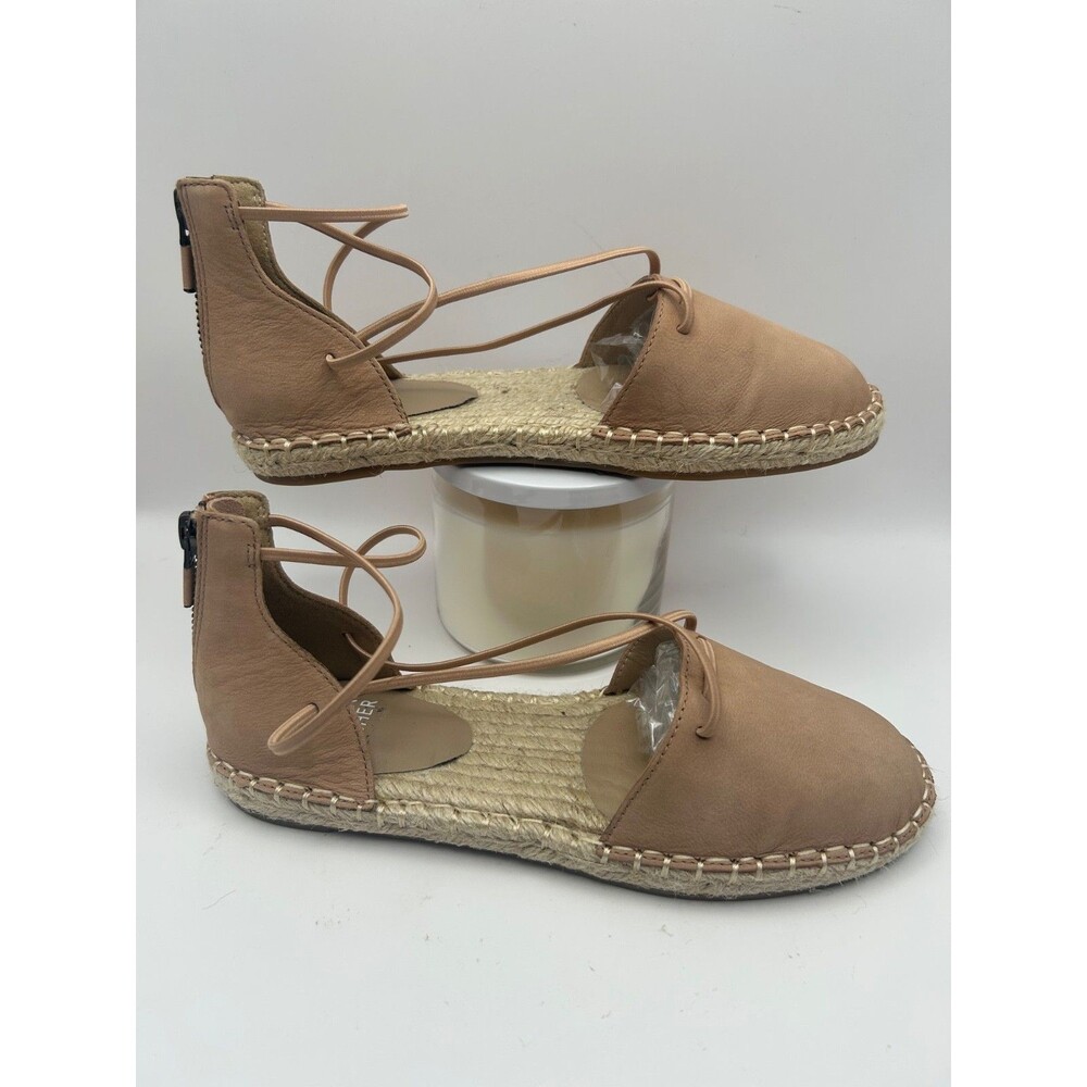 Eileen Fisher Lee Espadrille Flat Women's Sandals Leather Ecru Size 5.5 Strappy - Picture 3 of 6